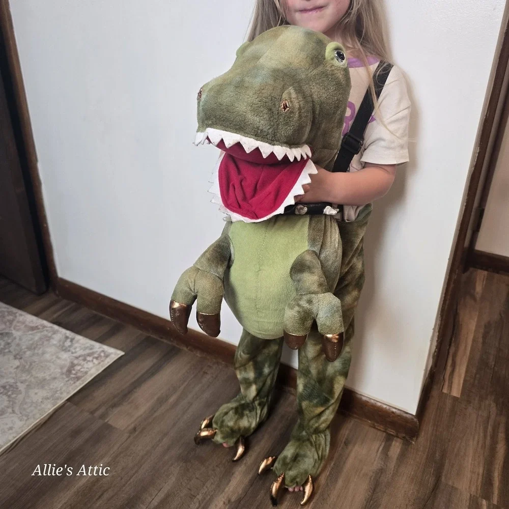 Dinosaur Halloween Costume Play Dress Up‎ Straps Green Boys Girls 4 5 6 Repaired